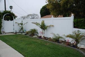 White Privacy fence with gate