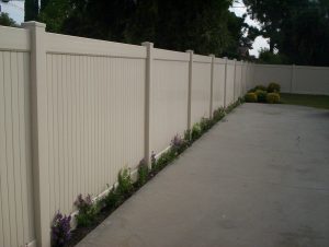 Tan Vinyl Fence