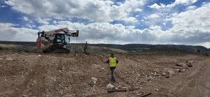 Tractor work for new fence in rural area
